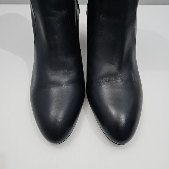 Stuart Weitzman Flareblock 60 Ankle Boot Womens 10 Black Leather Zip Block Heel - Picture 6 of 15